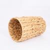 Multiuse Rattan Garbage Basket Modern Weaving Pattern Rattan Trash Can for Home Office Bathroom Kitchen Tight Space