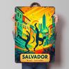 Salvador Brazil Travel Poster Customized Wall Art Vintage Metal Signs Retro Tin Plaque for Man Cave Home Decorations Desk Decor