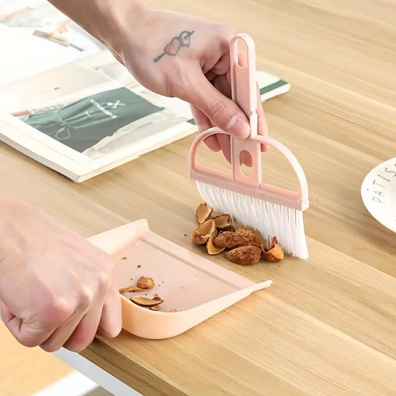 Mini Desktop & Car Broom Set - Small Sweeper with Dustpan for Keyboards, Beds, Vehicles, Lint & Crumb Cleanup