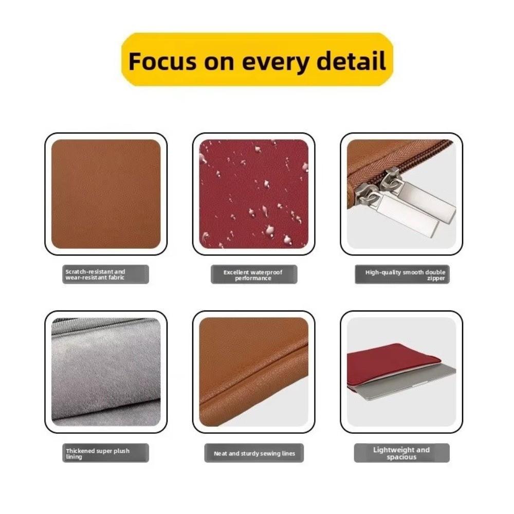 PU Leather Laptop Bag Anti Fall Laptop Protection Cover Simple Laptop Pouch Storage Tablet