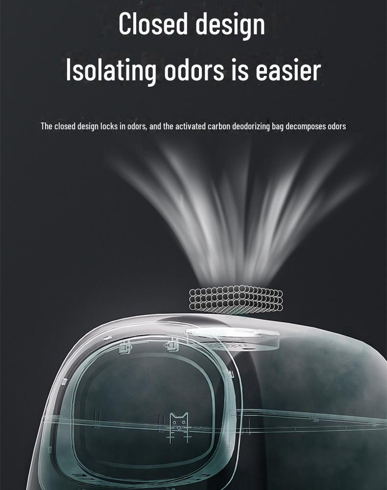 Extra Large UV-Lit Enclosed Cat Litter Box with Scoop