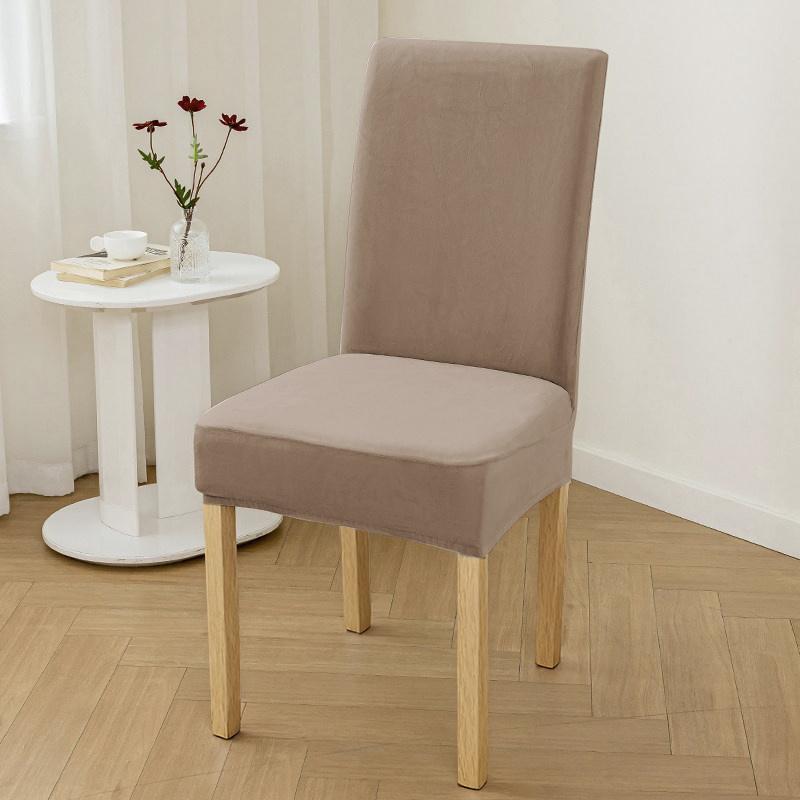 Velvet Dining Chair Cover Dustproof Elastic Soft Chair Seat Cover Slipcover Suitable for Living Room Home Decor Office 1PC