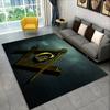 Alfombra de área de anillo Illuminati masónico masón 3D, alfombra de ojo que todo lo ve para decoración de felpudo de sala de estar y dormitorio, alfombra antideslizante