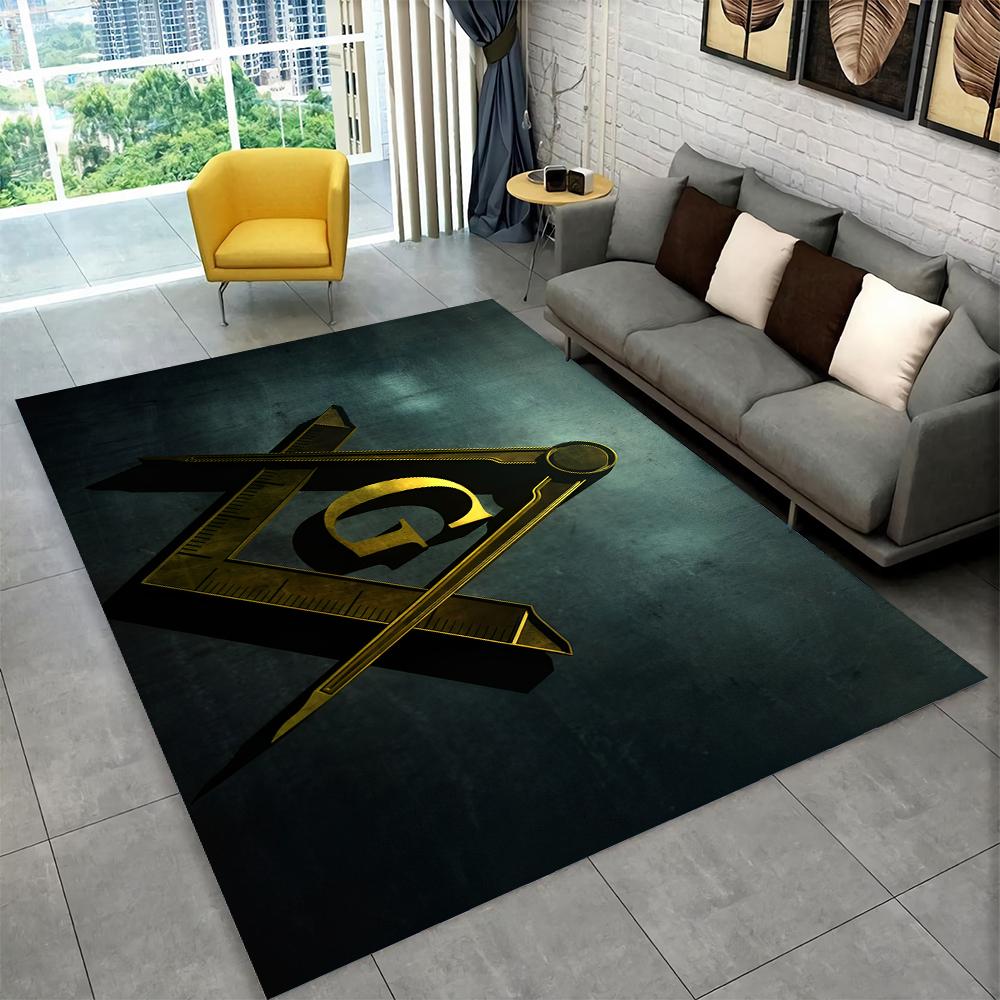 Alfombra de área de anillo Illuminati masónico masón 3D, alfombra de ojo que todo lo ve para decoración de felpudo de sala de estar y dormitorio, alfombra antideslizante