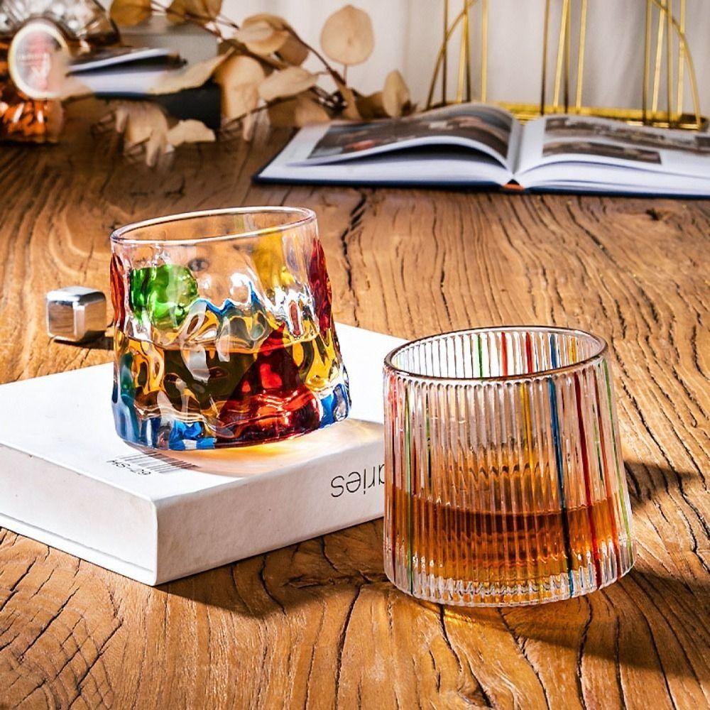 With Base Brandy Glass Rotating Wine Cup Bar Accessory Spinning Whiskey Glass  Man Gift