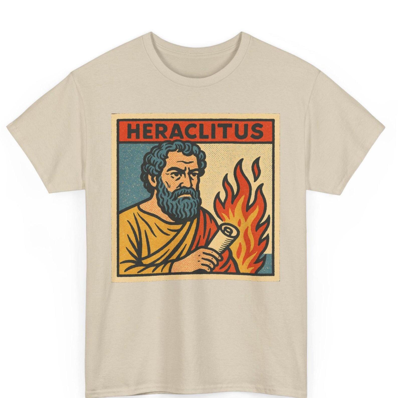 Heraclitus Comic T-Shirt: Retro Greek Philosopher Graphic Tee XL