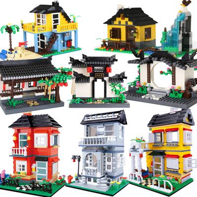 Stadthausarchitektur Super Villa Cottage kreatives Set Modellbausteine Steine Friends Kinderspielzeug Kinder Ideen Chinoiserie