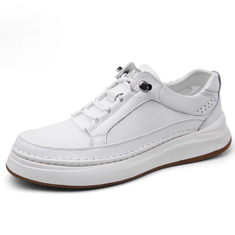 Men s Trendy White Mesh Thick-Soled Sports Casual Leather Sneakers 44 белый