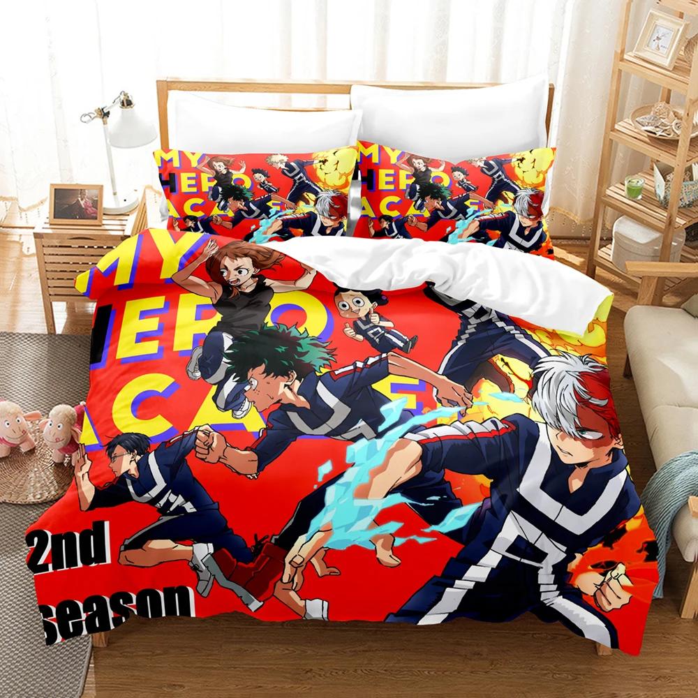My Hero Academia Bedding Set Japan Anime Quilt Cover Single Double Queen Twin Full Size Duvet Cover Teens Bed Linen Set