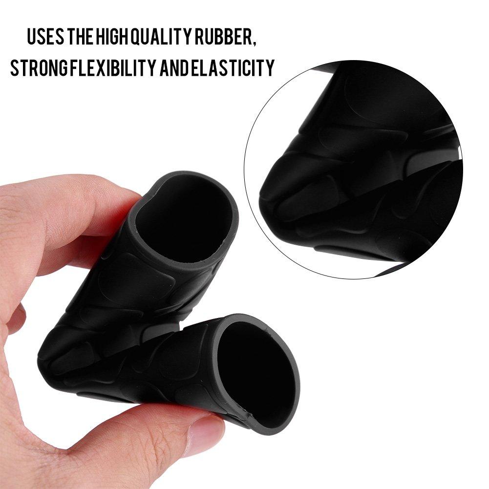 Grip Shrink Tubes Qiilu 1 Pair Universal Motorcycle Anti Slip Soft Rubber Handlebar Grip Cover + Brake Lever Cover (Black)