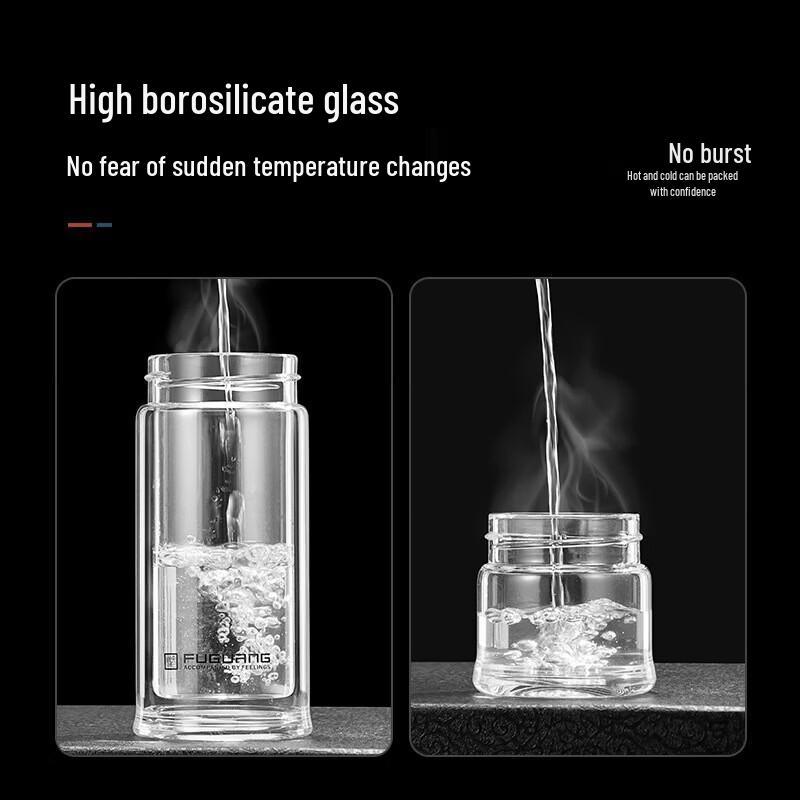 FUGUANG Double-layer Glass Tea Infuser Bottle