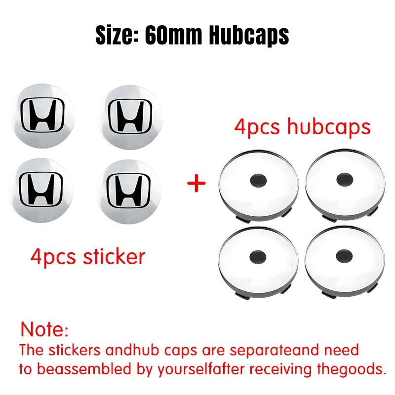 4pcs 56/60mm Car Wheel Center Cover Hub Caps Badge Auto Accessorie For Honda Mugen INSPIRE VTEC DOHC Modulo Vezel CITY CIVIC RR