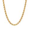 18K Gold Necklace Hollow Rope Chain Yellow Gold