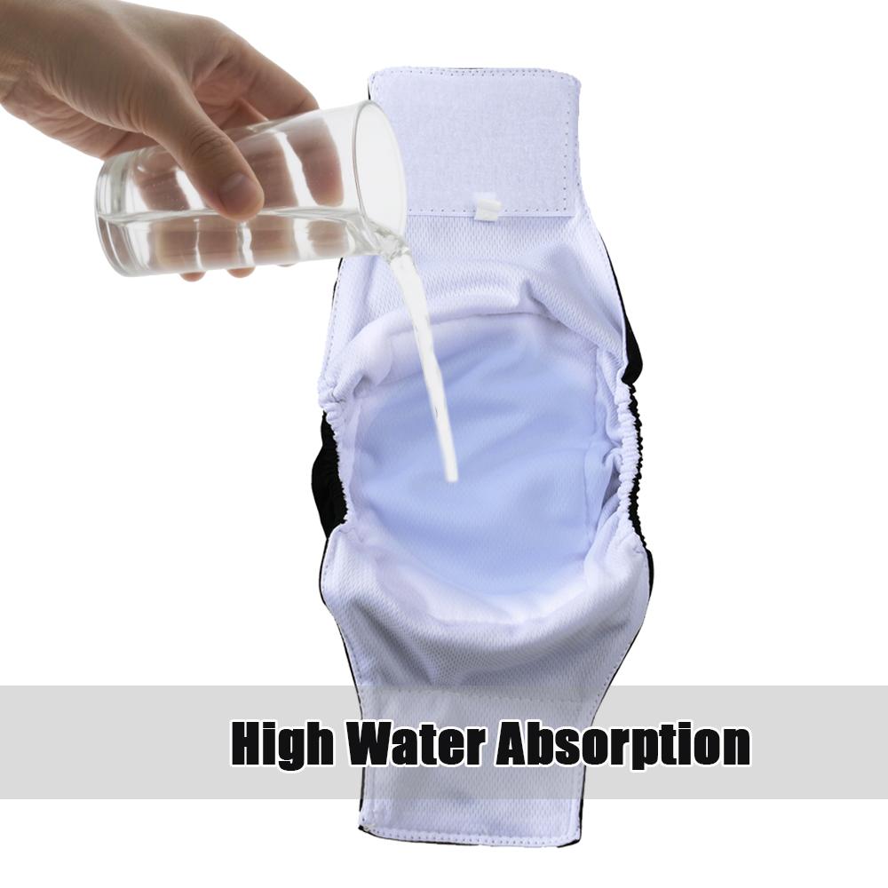 3pcs Washable Male Dog Diapers For Small Dogs Reusable Pet Sanitary Panties Belly Wrap High Absorbing Puppy Leak-proof Diaper