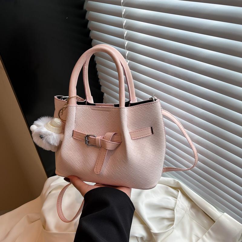 Handbag Bag Women's Spring New Vegetable Basket Bucket Bag Slack Pleated Fashion Shoulder Messenger Bag