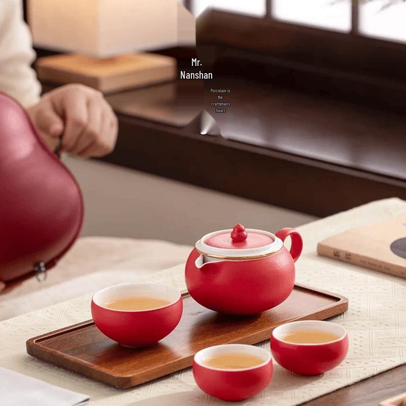 Portable Ceramic Gongfu Travel Tea Set