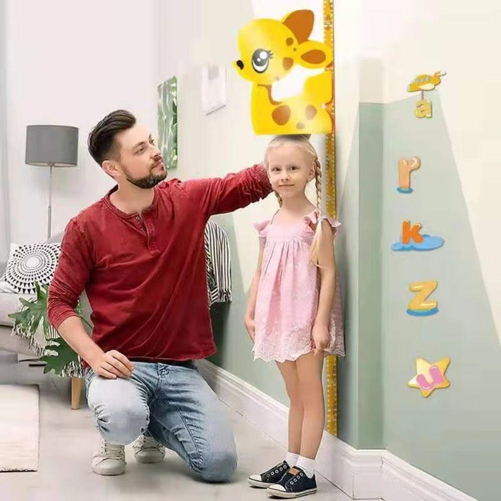 Self-adhesive Height Measuring Ruler Animal Magnetic Wall Sticker for Children