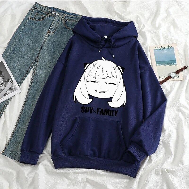 Japanischer Unisexga Spy X Family Hoody Harajuku Unisexga Langarm Kawaii Kapuzenfleece Damen Unisex Herbst Winter Warm halten Oberbekleidung