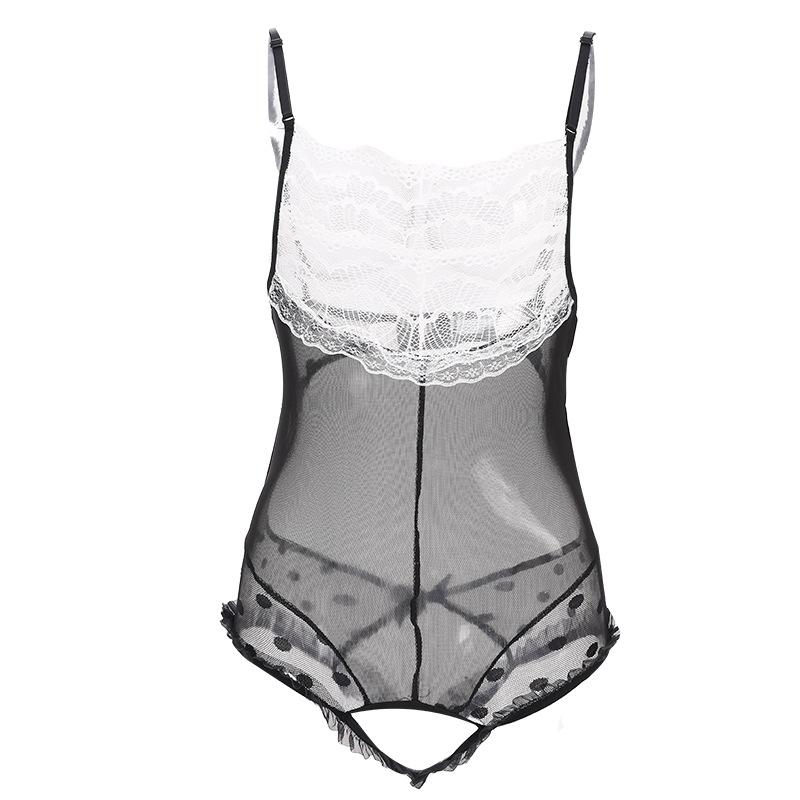 Sex Bunny Uniform Transparent Suspender Lace Open Gear Free Temptation Hot Tease Pajama Dress