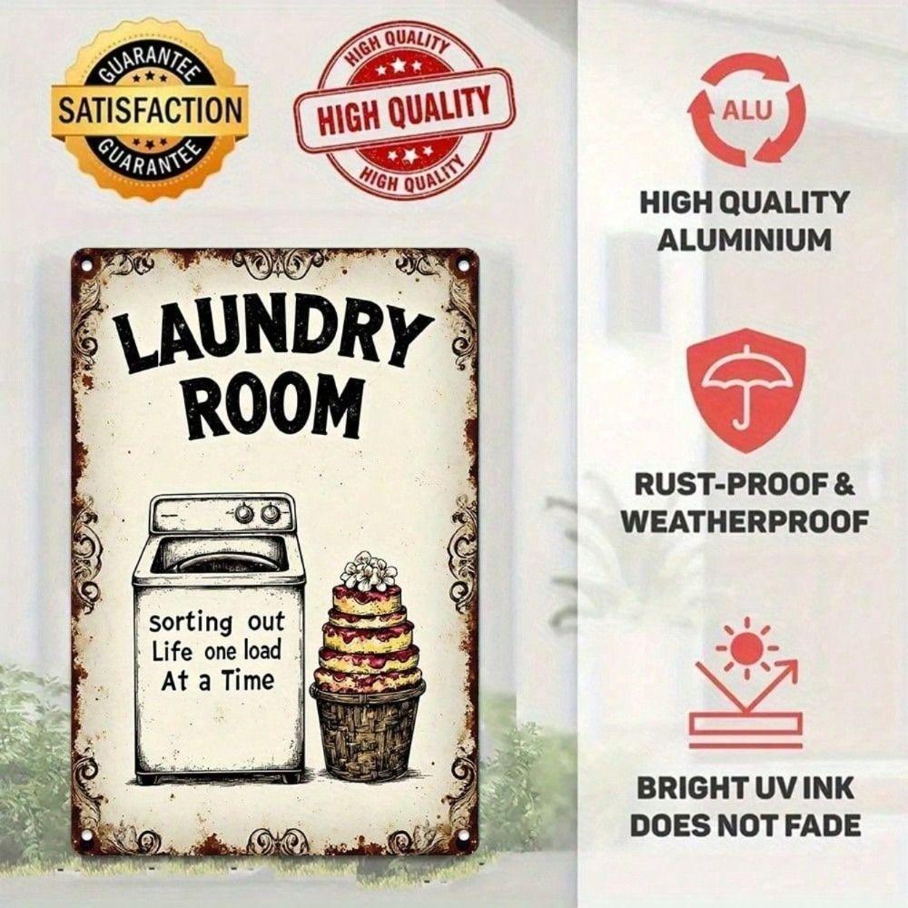 Metal Wall Art Vintage Laundry Room Decor Funny Kitchen Poster