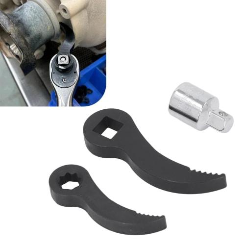 Pry Bar Wrench Adapter Head, Tight Space Pry Bar Adapter Head Tool, Half Shaft Removal Car Repair Tool with Adapter, 1/2" Drive and 3/8" Drive