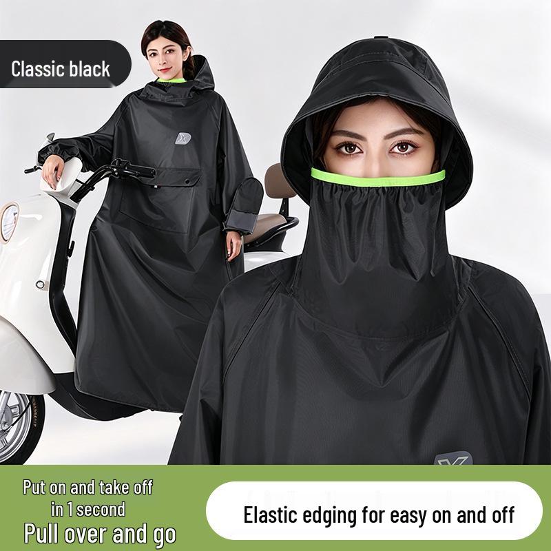 Long Style Electric Vehicle Raincoat - Full Body Thickened Anti-Torrent Adult Cape