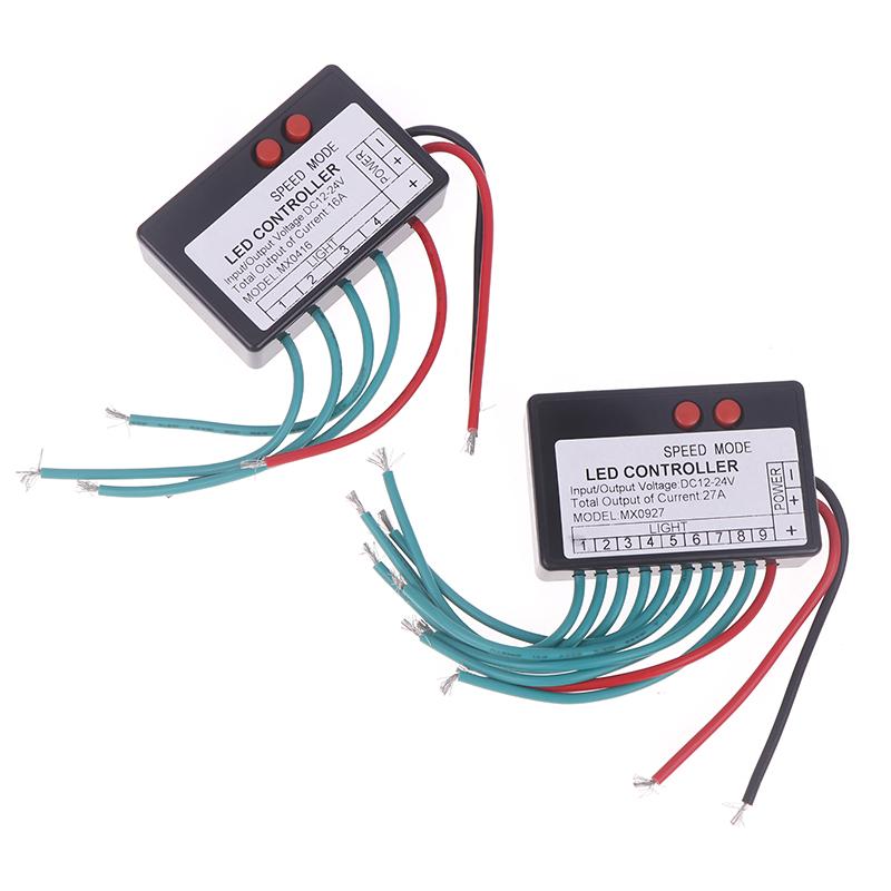 12V-24V 4Ch 9Ch Single Color Led Strip Light Controller Jump Water Burst Flash Horse Sign Luminous Word Exposed Light Box Switch