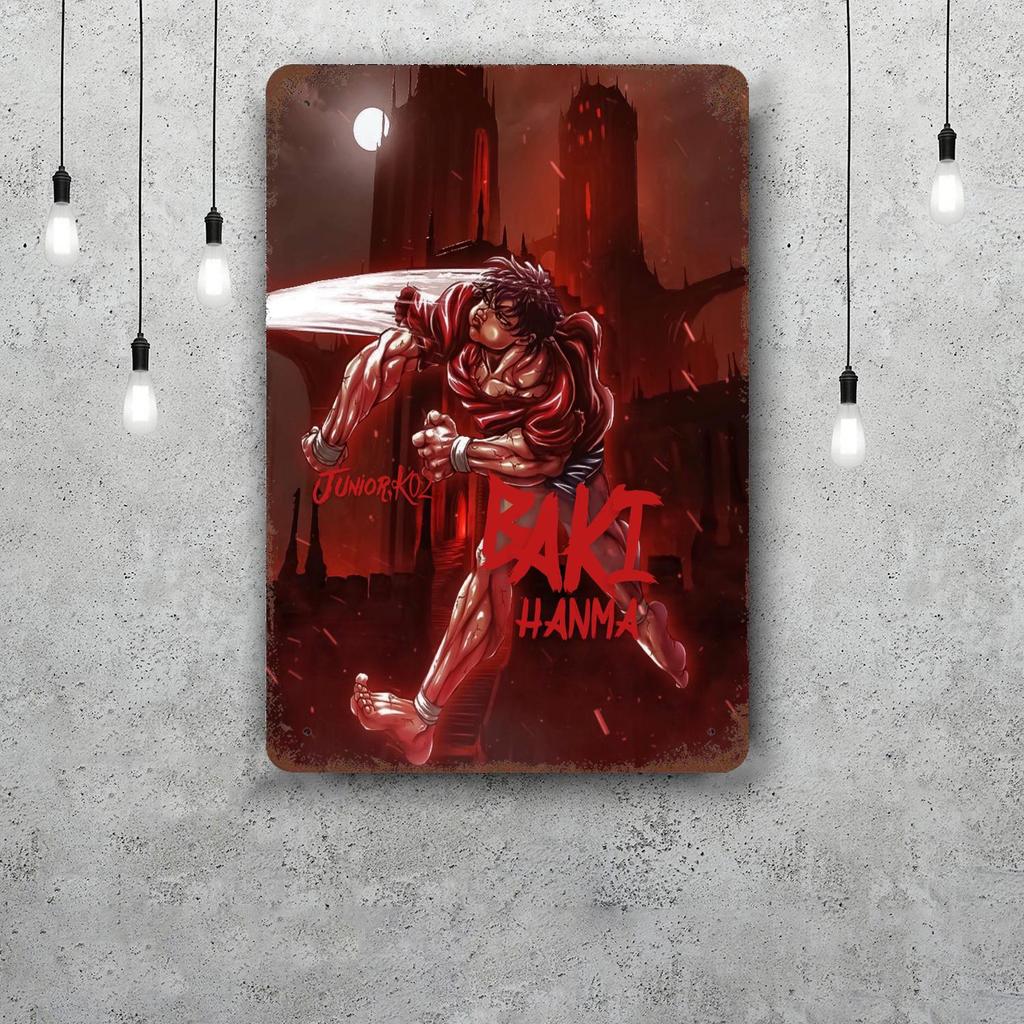 baki hanma Metal Signs wall decor Vintage Tin Signs Captain Metal Poster Decor for Bar Pub Club Wall Decoration