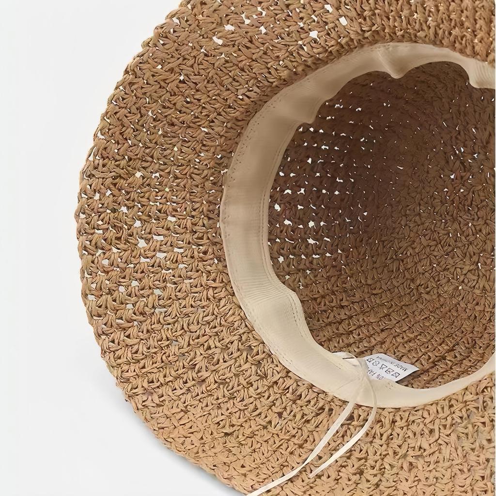 Women Hat Pure Handmade Woven Straw Breathable Summer Sunshade Hat UV Protection Seaside Vacation Fisherman Hat