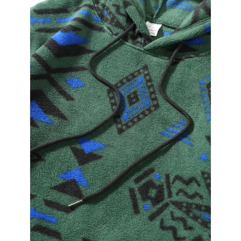 Men's Hooded Drawstring Pattern Long Sleeve Sweatshirt.