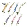 Forest Style Flower Arrangement Larkspur Artificial Flowers Realistic Delphinium with Bendable Stems Rustic Floor Eco-friendly Vase Decor for