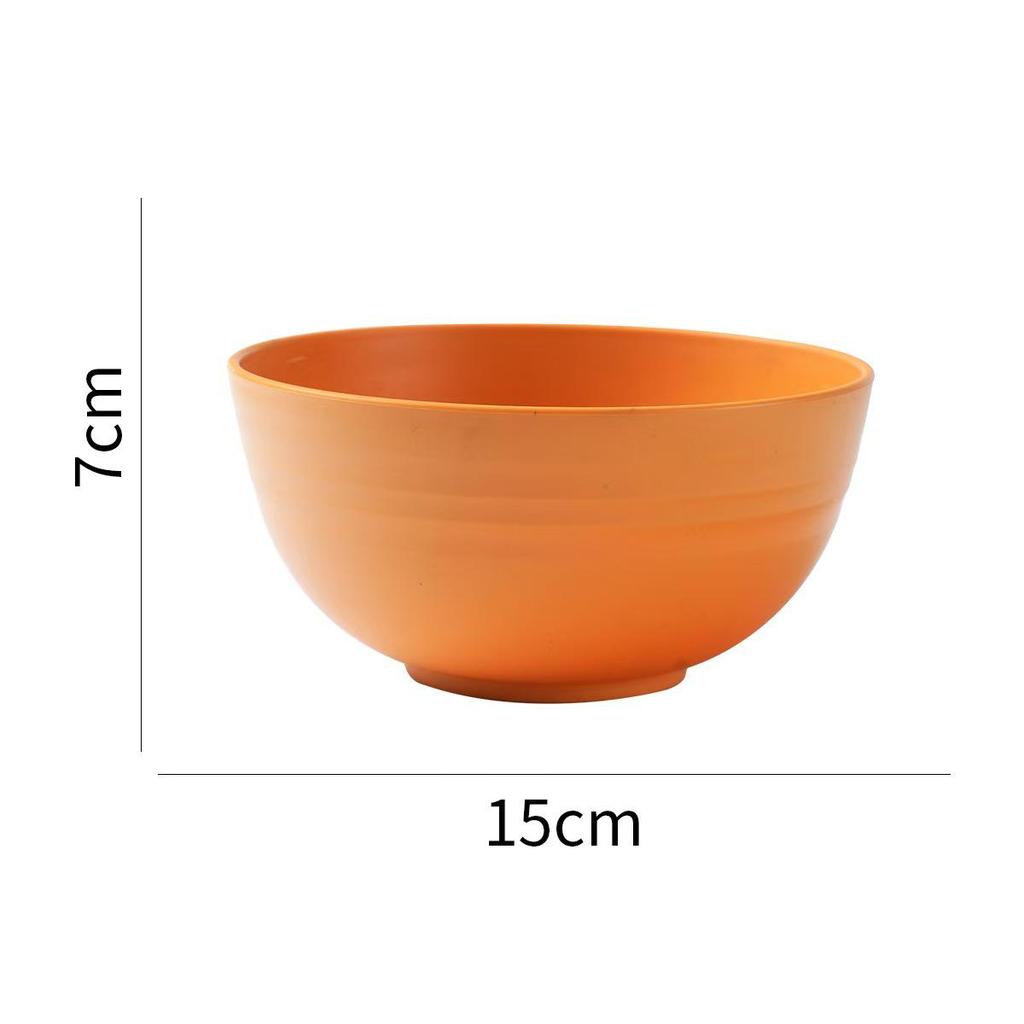 Durable Wheat Straw 15cm Noodle Bowl with Lid - Ideal for Dorms and Kids