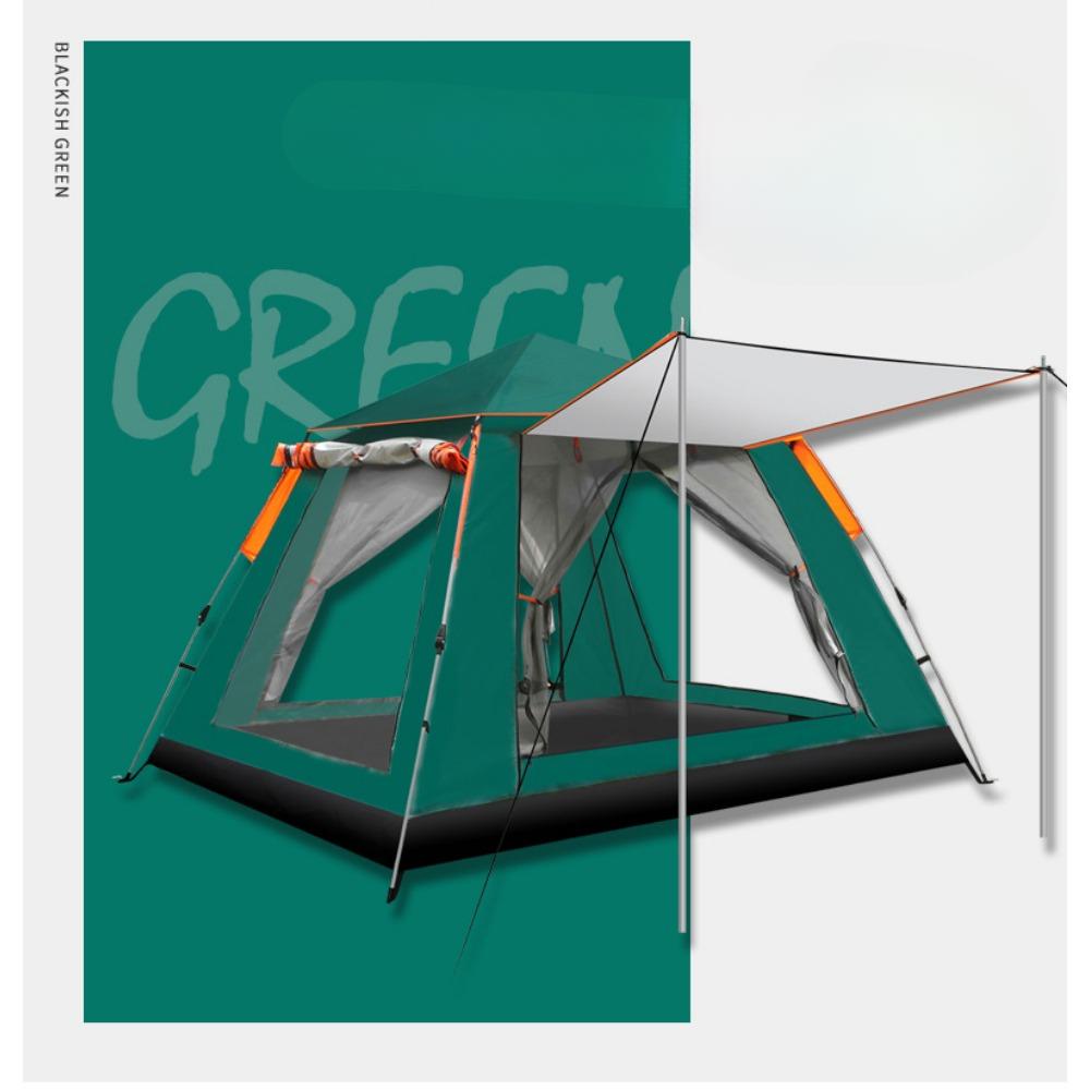 Tent Outdoor Automatic 3-4 People Beach Quickly Open Folding Camping Double Rainproof Camping Four-Side Tent