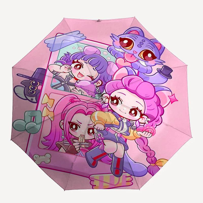 1 Stück Outdoor-Schirm mit niedlichen Anime-Charakteren - Automatisches Öffnen/Schließen, Tragbares 3-fach faltbares Design, 8-Speichen-Eisenrahmen - Perfektes Geschenk für Fans, Tr