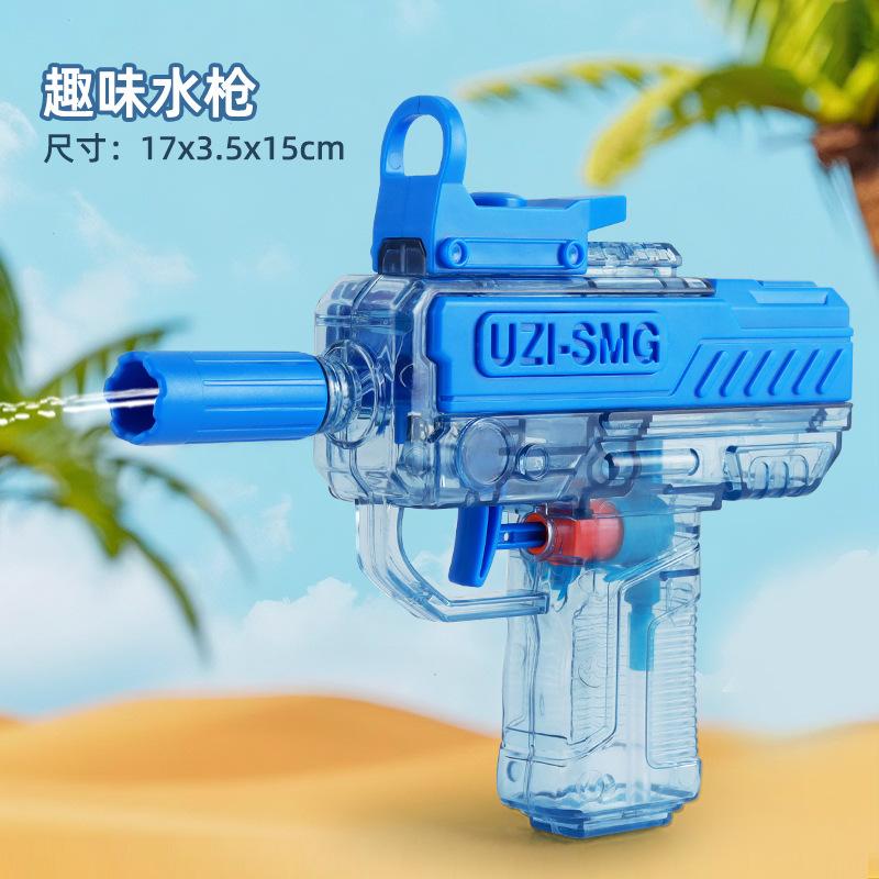 Uzi Electric Water Gun Swimming Pool Games Beach Children Outdoor Toys Boys Automatic Blaster Toy Gun Transparent Water Minigun