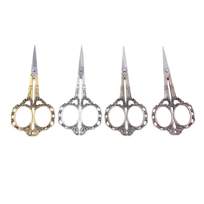 Stainless Steel Exquisite Retro Scissors Classical Plum Shear Cross Stainless Steel Scissors