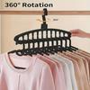 Black Plastic Clothes Hangers - Space-Saving Multi-Hook Design for Neat Wardrobe Organization,  Hangers for Clothes