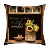 Luxury Home Decor Pillow Cover Living Room Sofa Cushion Cover Oil Painting Sunflower Photo Pattern Cushion Cover