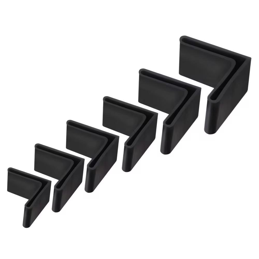 4PCS Slotted Angle Bar Shelf Iron Bed L Type Rubber Base Foot Pad Foot Cover Protective Rubber Sleeve