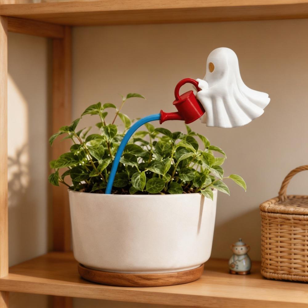 Suspended Design Ghost Watering Plant Ornament 3D Printed Floating Ghost Pot Figures Desk