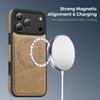 For iPhone 17 Pro Max Case Compatible with MagSafe Leather Back Phone Cover
