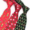 Fashion Christmas Neck Tie Mens Trendy Green Tree Santa Claus Snowman Printed Necktie Xmas Festival 8cm Width Soft Cotton Cravat
