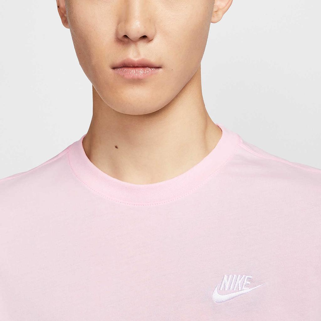 Nike Sportswear Club Comfortable Simple Skin-Friendly Round Neck Short Sleeve Breathable T-Shirt Men T-Shirt Foam-Pink AR4999667