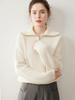 Women's Cashmere Half-Zip Rib Knit Sweater with Lapel