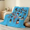 1PC Pingu Patterned Flannel Blanket Suitable For All Seasons For Home Decor Warmth And Comfort Gifts Holiday Present
