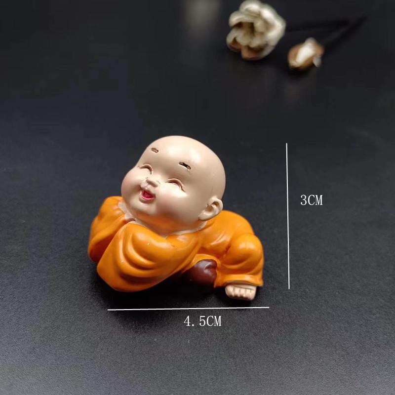 Ornement de Moine Zen: Décoration de bureau Kung Fu des Quatre Non, Pot de fleurs pour voiture, bureau ou entrée