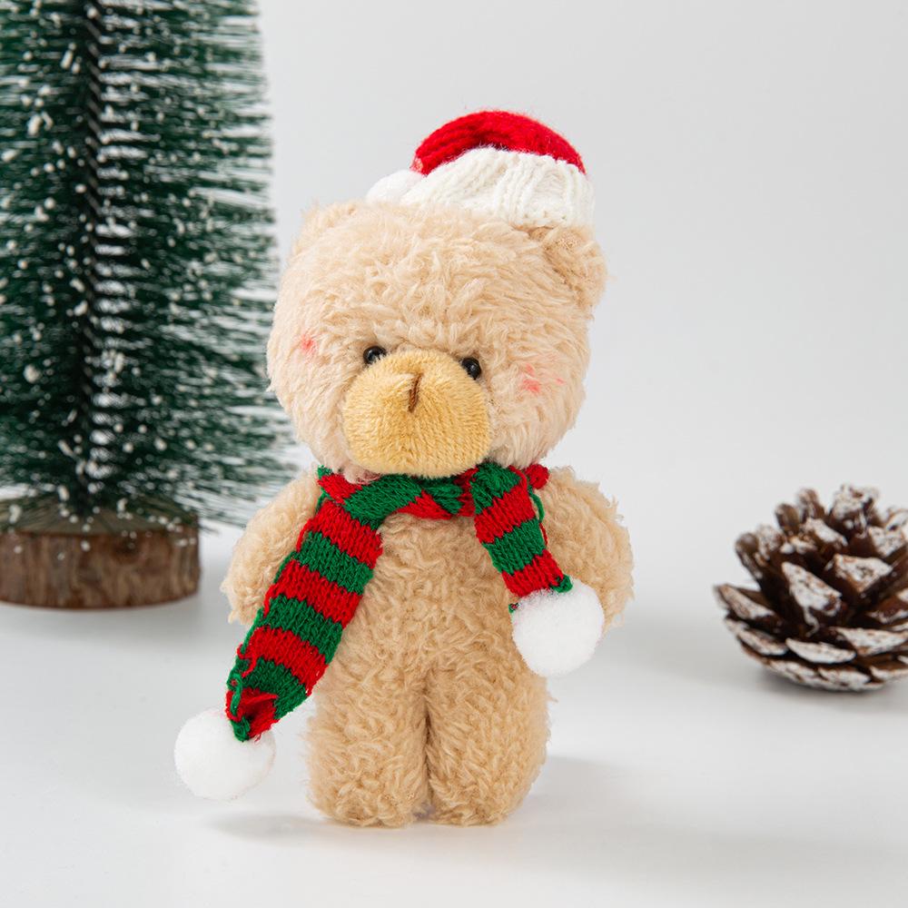 Plush Bear with Scarf - DIY Decorative Doll for Christmas Tree or Gift