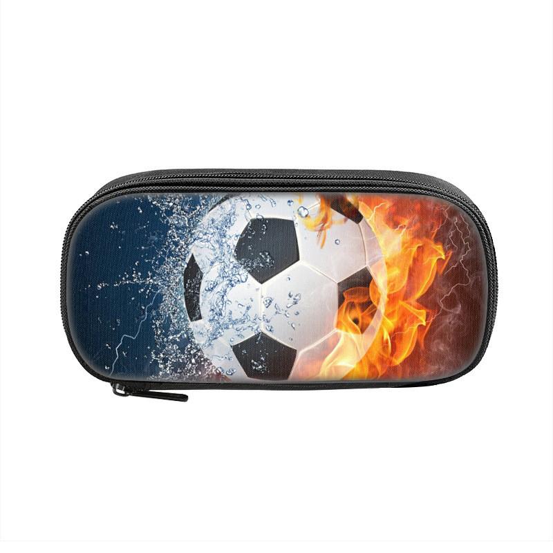 Sports Themed Polyester Pencil Case With Multiple Compartments For Students And Kids