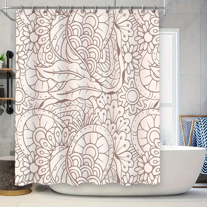 

Vibrant Pattern Printed Shower Curtain Waterproof Fabric for Bathroom Decor 90x180cm