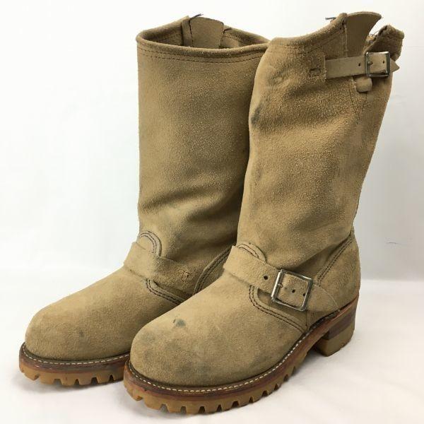 90s Vintage CAROLINA PT/91 Ocelová špička Inženýrské boty Velikost Cca. 23.524.5cm Béžové Boty(POUŽITÝ)